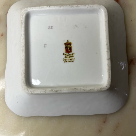 Vintage SCHUMANN BAVARIA Germany Square Bouquet Porcelain Decorative Dish - Picture 6 of 6